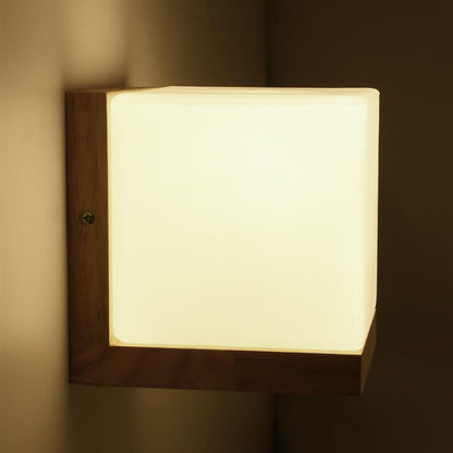 CubeGlow | Moderne houten wandlamp
