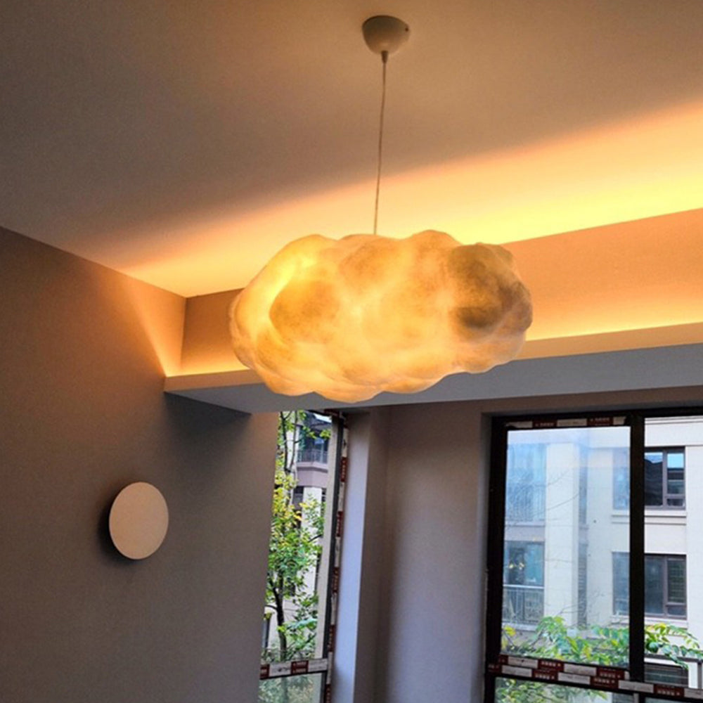CloudNova - Designer Wolken LED Hanglamp Wit PVC/Katoen
