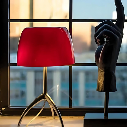 ColourElegance | Stijlvolle tafellamp van glas en roestvrij staal
