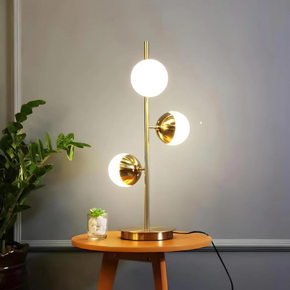 Moderne LED Lamp met Glazen Bollen | Elegante Tafellamp & Vloerlamp met Energiezuinige Verlichting voor Woonkamer & Slaapkamer