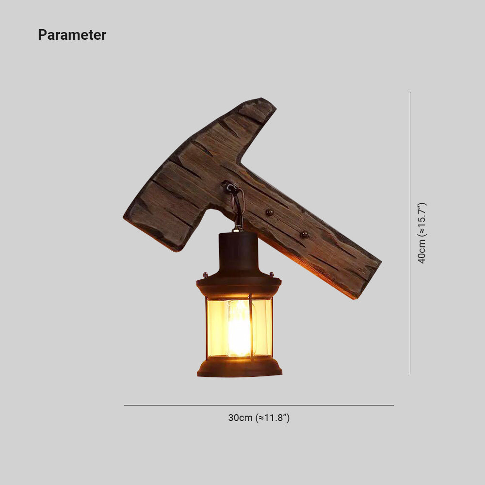 LumberjackGlow | Wandlamp met bijlontwerp