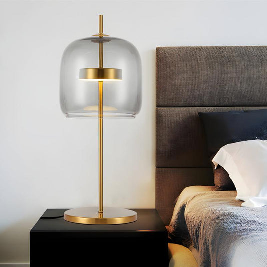 EleganzGlühen | Prachtige tafellamp van rookglas