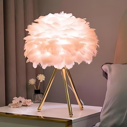 FeatherGlow | Stijlvolle dimbare tafellamp met elegante veren