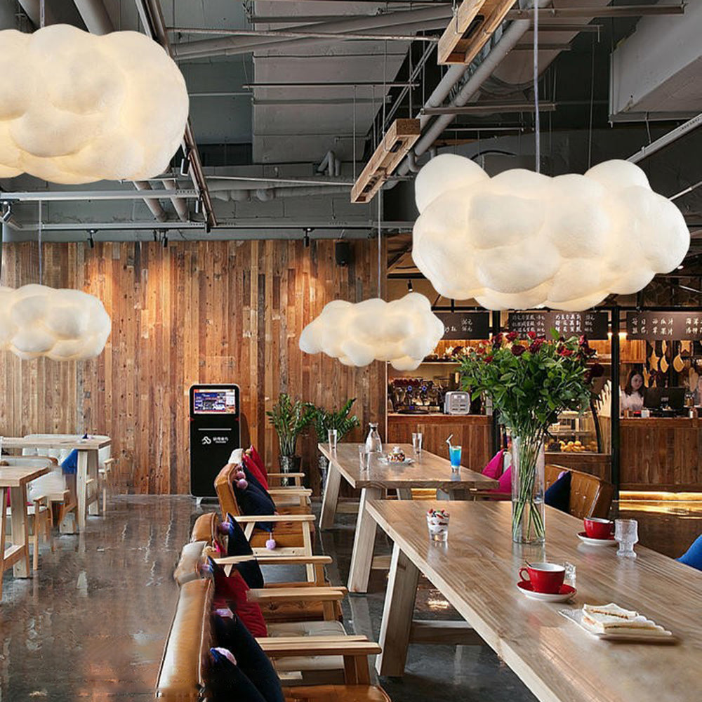 CloudNova - Designer Wolken LED Hanglamp Wit PVC/Katoen
