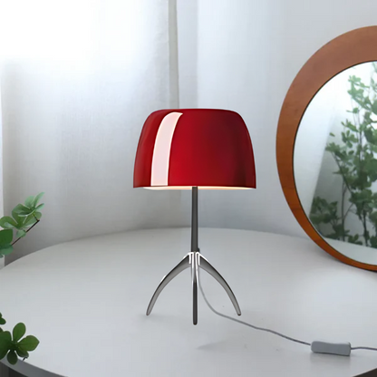 ColourElegance | Stijlvolle tafellamp van glas en roestvrij staal