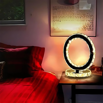 KristallGlanz Kristallen Tafellamp | Luxe LED Lamp van Kristal & Metaal met Warm Wit Licht voor Woonkamer & Slaapkamer