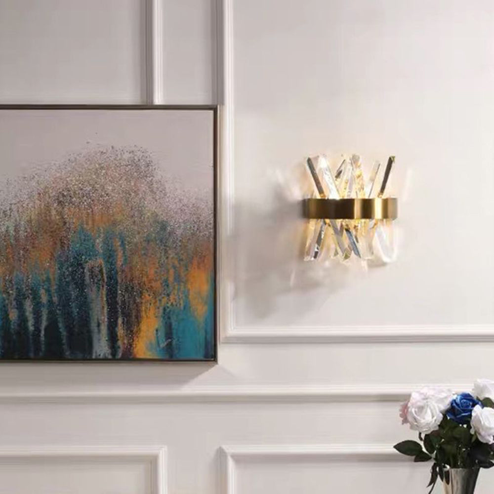 CrystalCrown | Gouden kristallen wandlamp