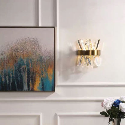 CrystalCrown | Gouden kristallen wandlamp