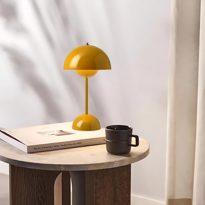 Paddenstoelvormige LED Tafellamp | Draadloze Oplaadbare Lamp met Touchbediening & Dimbaar Licht
