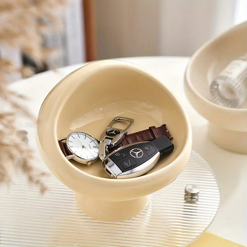 Elegant Keramische Paddenstoel Sleutel- en Sieradenhouder – Chic Decor voor Slaapkamer en Hal