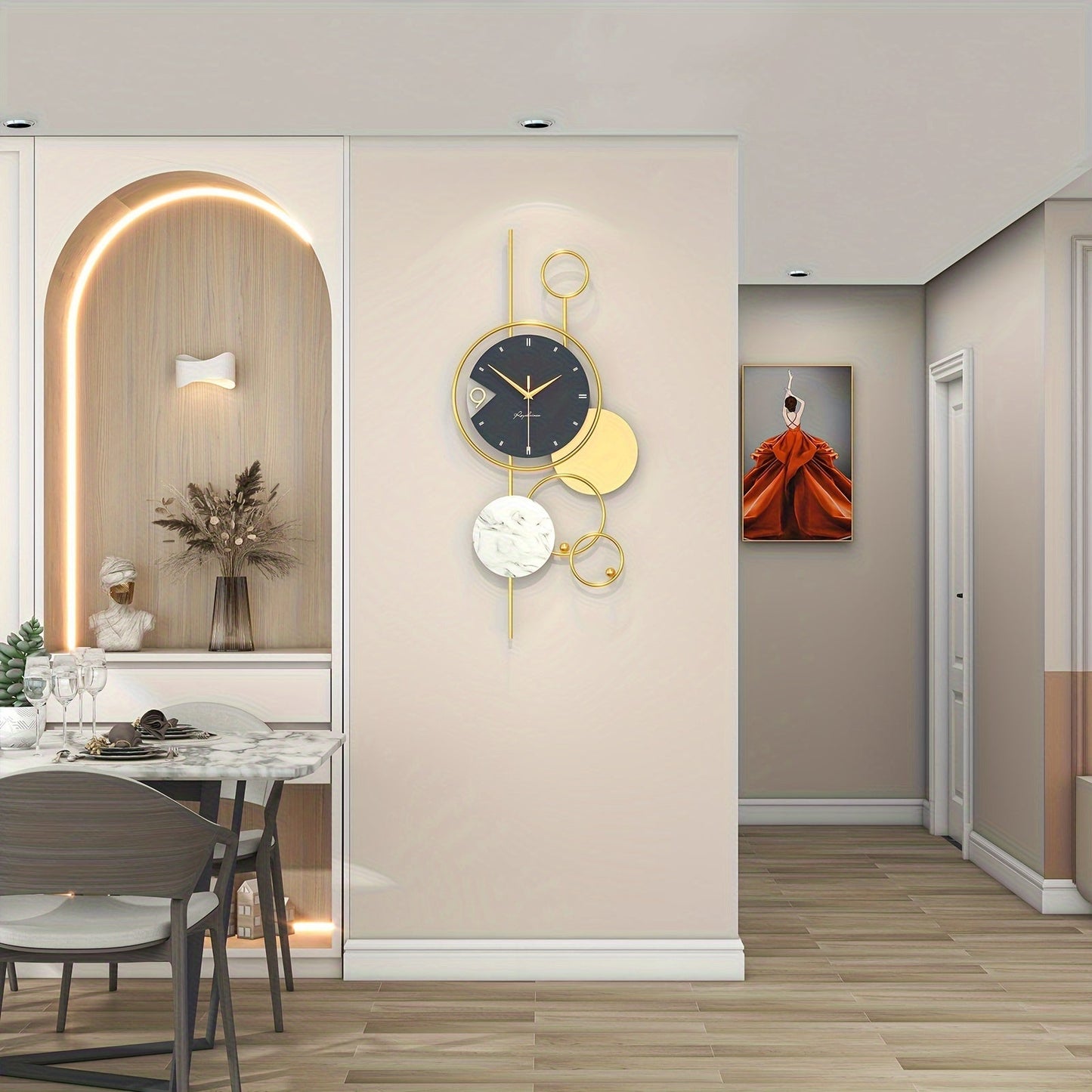 Ornari | Moderne Gouden Metalen Wandklok