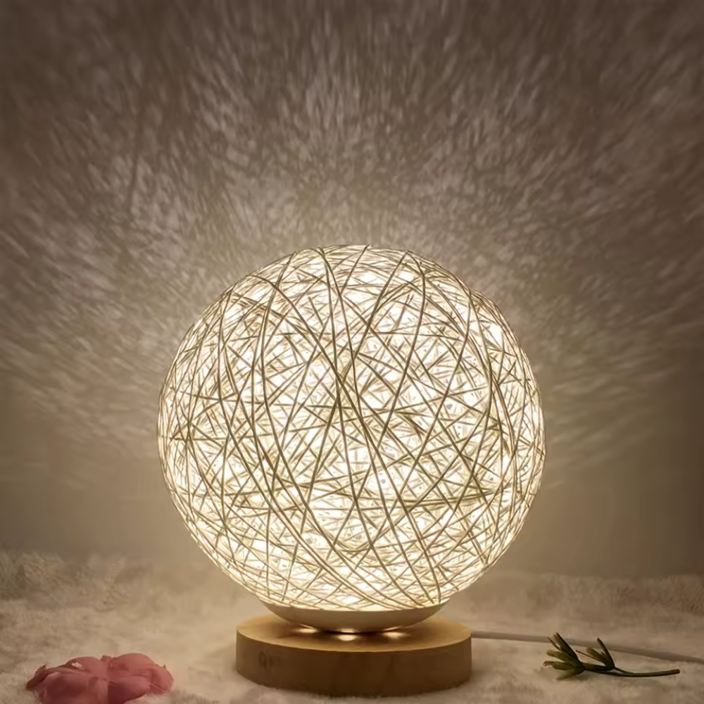 LED rotan bal bureaulamp nachtlamp licht
