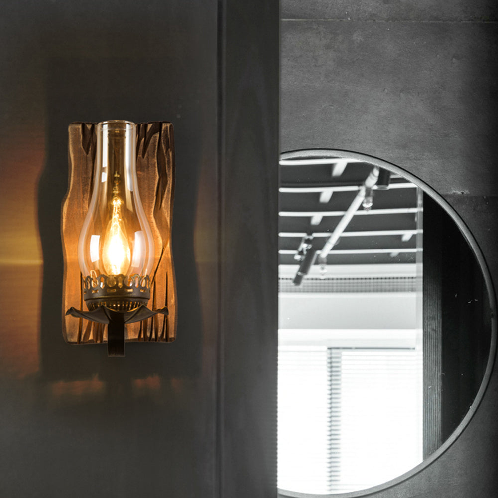 VintageHearth | Klassieke houten wandlamp