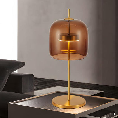 EleganzGlühen | Prachtige tafellamp van rookglas
