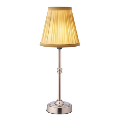 RetroLux LED tafellamp met elegante stoffen kap in vintage design