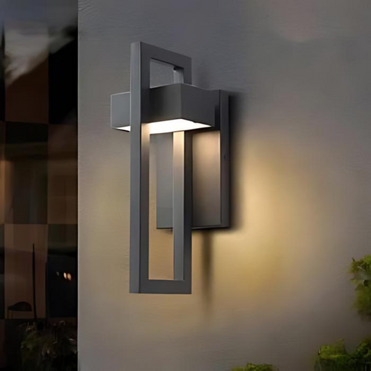 GeoLampe LED Buitenwandlamp | Moderne Waterdichte Wandlamp van Roestvrij Staal voor Tuin, Entree & Balkon