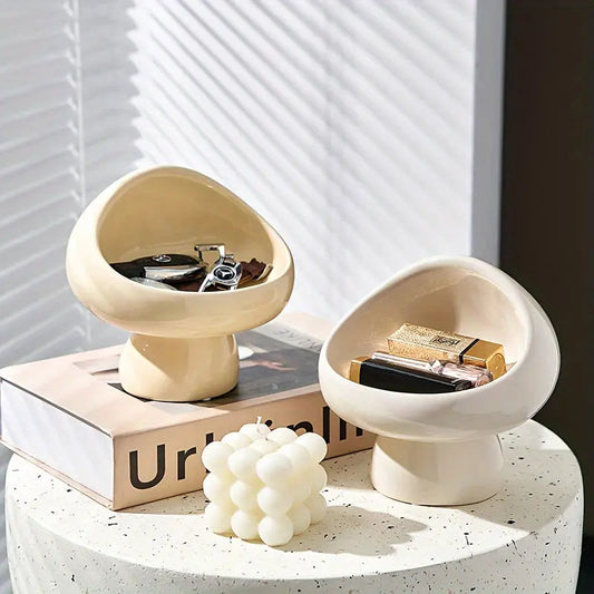 Elegant Keramische Paddenstoel Sleutel- en Sieradenhouder – Chic Decor voor Slaapkamer en Hal