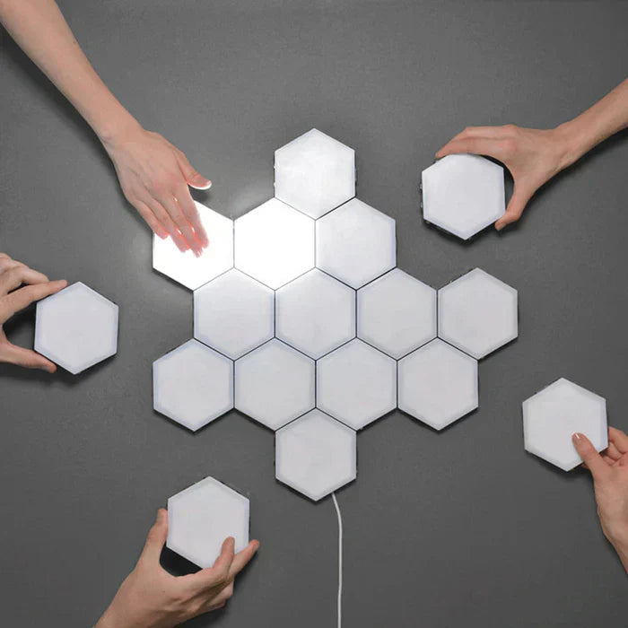 GlowFlow | Creatieve & Luxe Zeshoekige LED Wandlamp