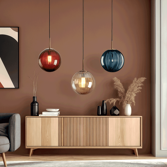SOLENZA Glazen Bol Hanglamp – Warme Sfeerverlichting met Kristalaccenten