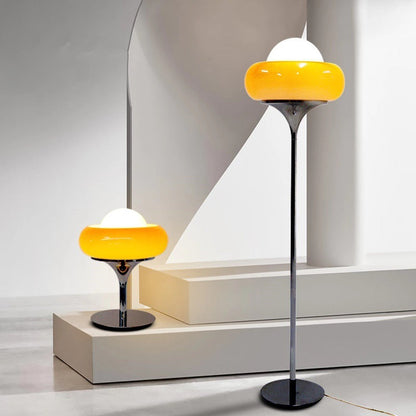 SaturnGlühen Retro Tafellamp & Vloerlamp | Saturnus Design met Glas & IJzer, Bauhaus Stijl, E27 LED Compatibel