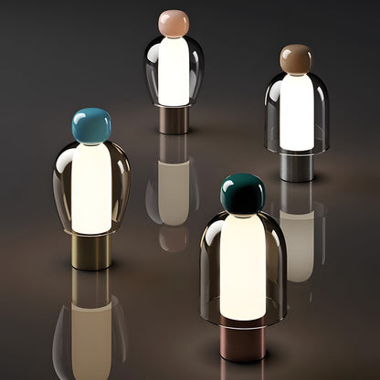 Moderne en draagbare dimbare tafellamp van helder glas