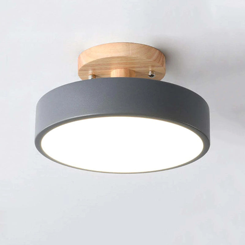 Moderne LED plafondlamp van hout