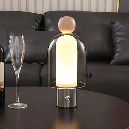 Moderne en draagbare dimbare tafellamp van helder glas