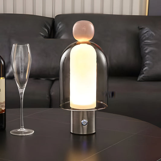 Moderne en draagbare dimbare tafellamp van helder glas