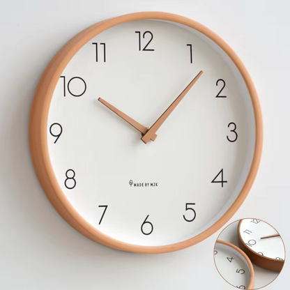 Moderne Houten Wandklok Massief Hout Ontwerp