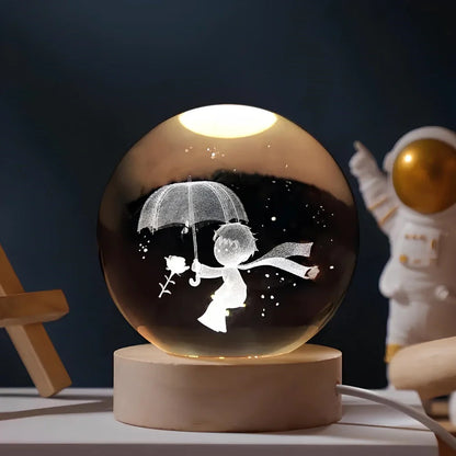 Lichtgevende kristallen bol
