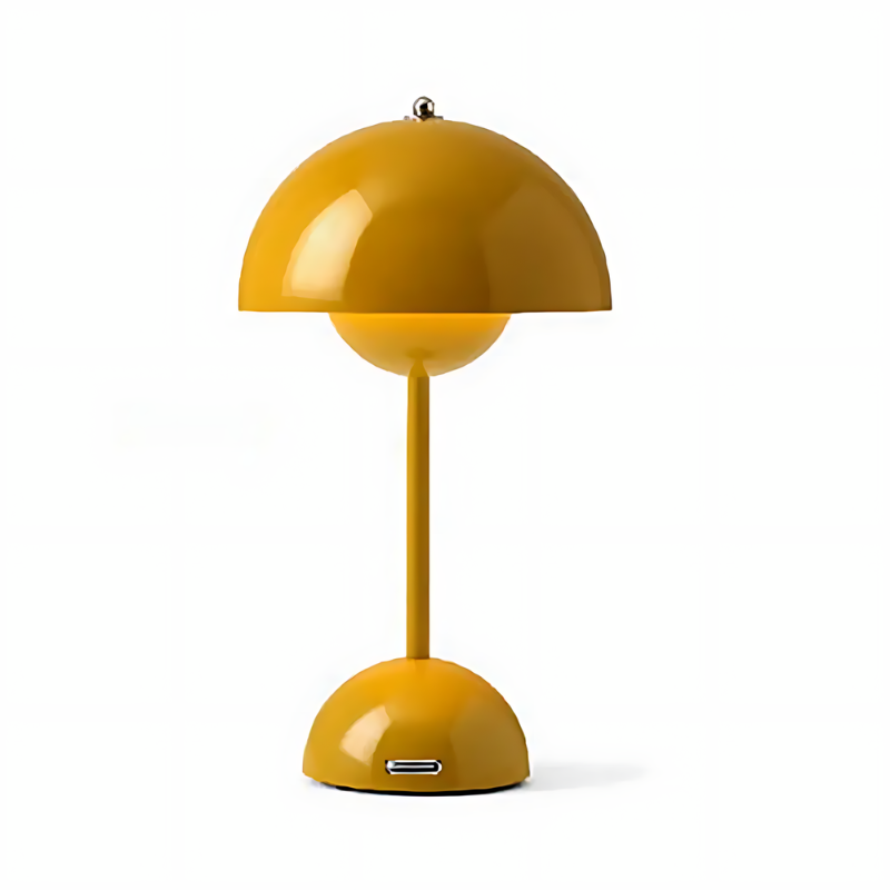 SchickerPilz | Elegante LED Paddenstoellamp van Metaal & Glas | Sfeervolle Tafellamp met Warm Licht