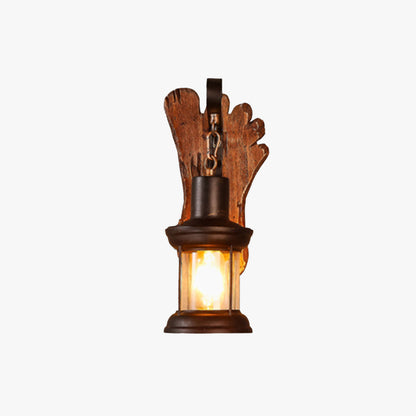 TimberTorch | Rustieke houten wandlamp