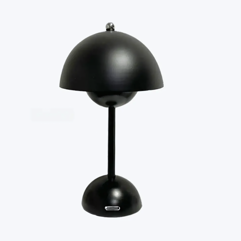SchickerPilz | Elegante LED Paddenstoellamp van Metaal & Glas | Sfeervolle Tafellamp met Warm Licht