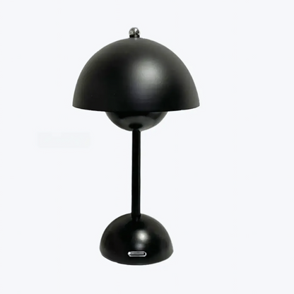 SchickerPilz | Elegante LED Paddenstoellamp van Metaal & Glas | Sfeervolle Tafellamp met Warm Licht