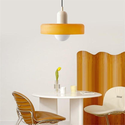 ColorLume | Geometrische Bauhaus Plafondlamp – Glazen Designlamp met Kleurrijke Accenten