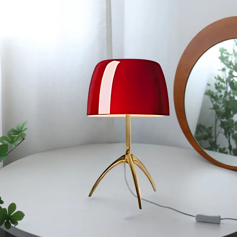 ColourElegance | Stijlvolle tafellamp van glas en roestvrij staal