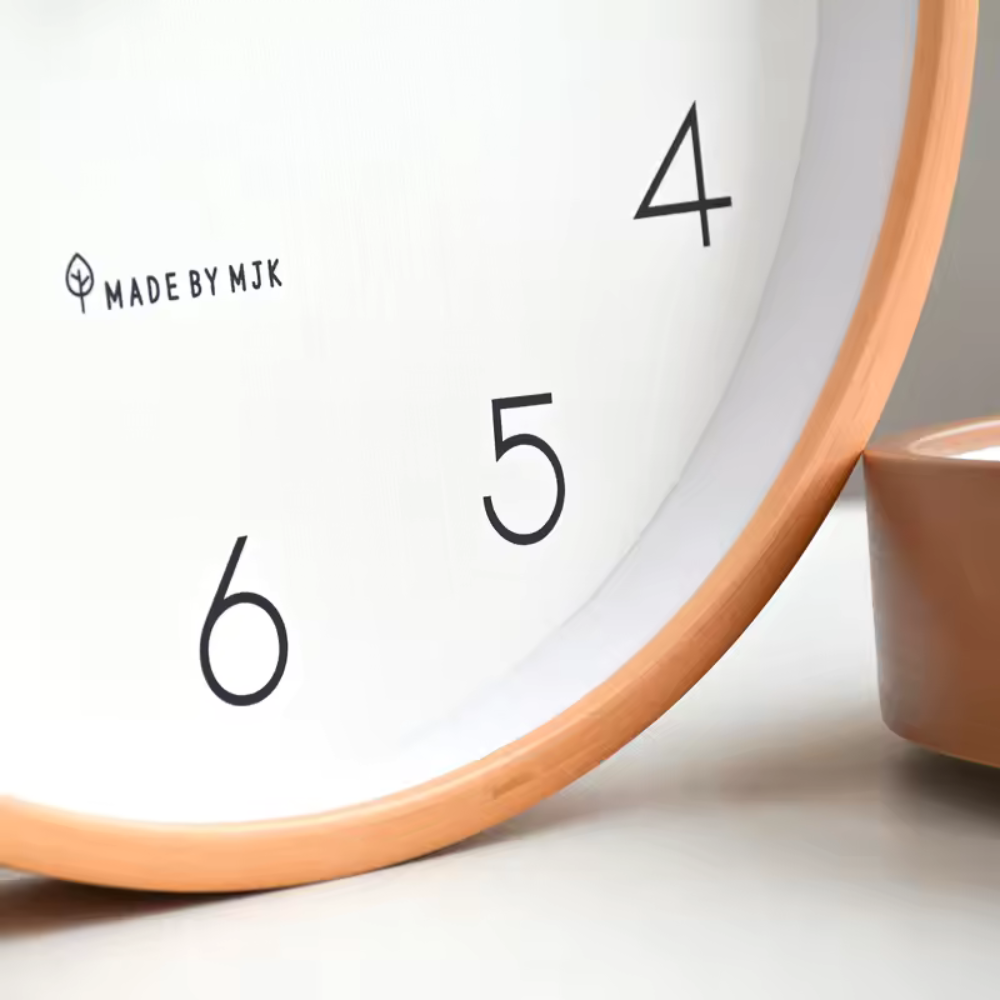 Moderne Houten Wandklok Massief Hout Ontwerp