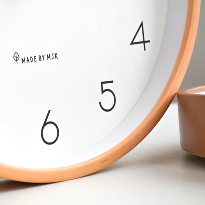 Moderne Houten Wandklok Massief Hout Ontwerp