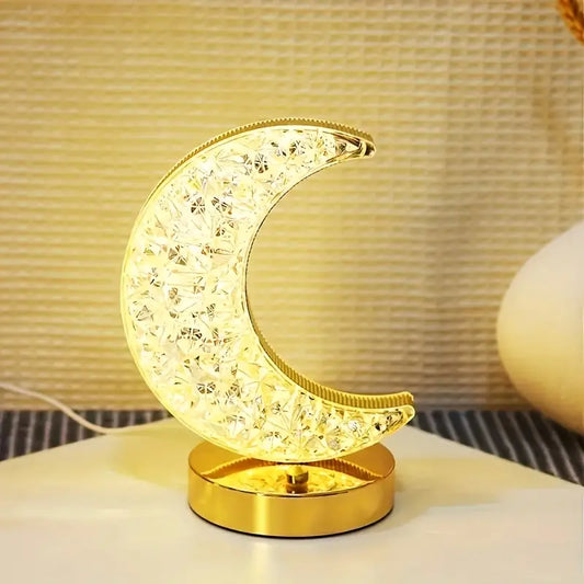 CrystalLume | Elegante en draagbare kristallen maan tafellamp