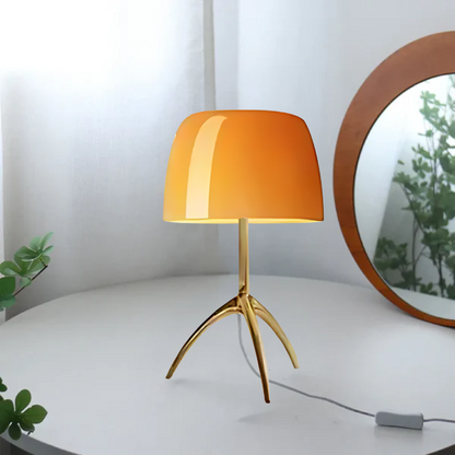 ColourElegance | Stijlvolle tafellamp van glas en roestvrij staal