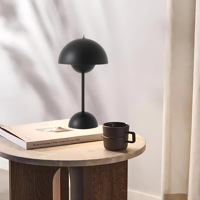 Paddenstoelvormige LED Tafellamp | Draadloze Oplaadbare Lamp met Touchbediening & Dimbaar Licht