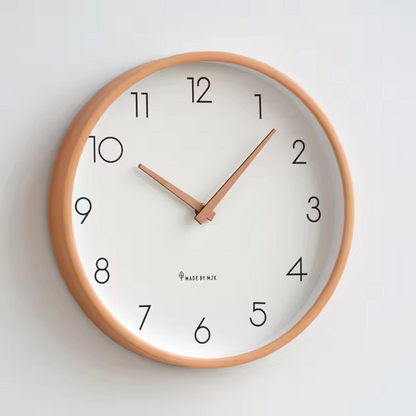 Moderne Houten Wandklok Massief Hout Ontwerp