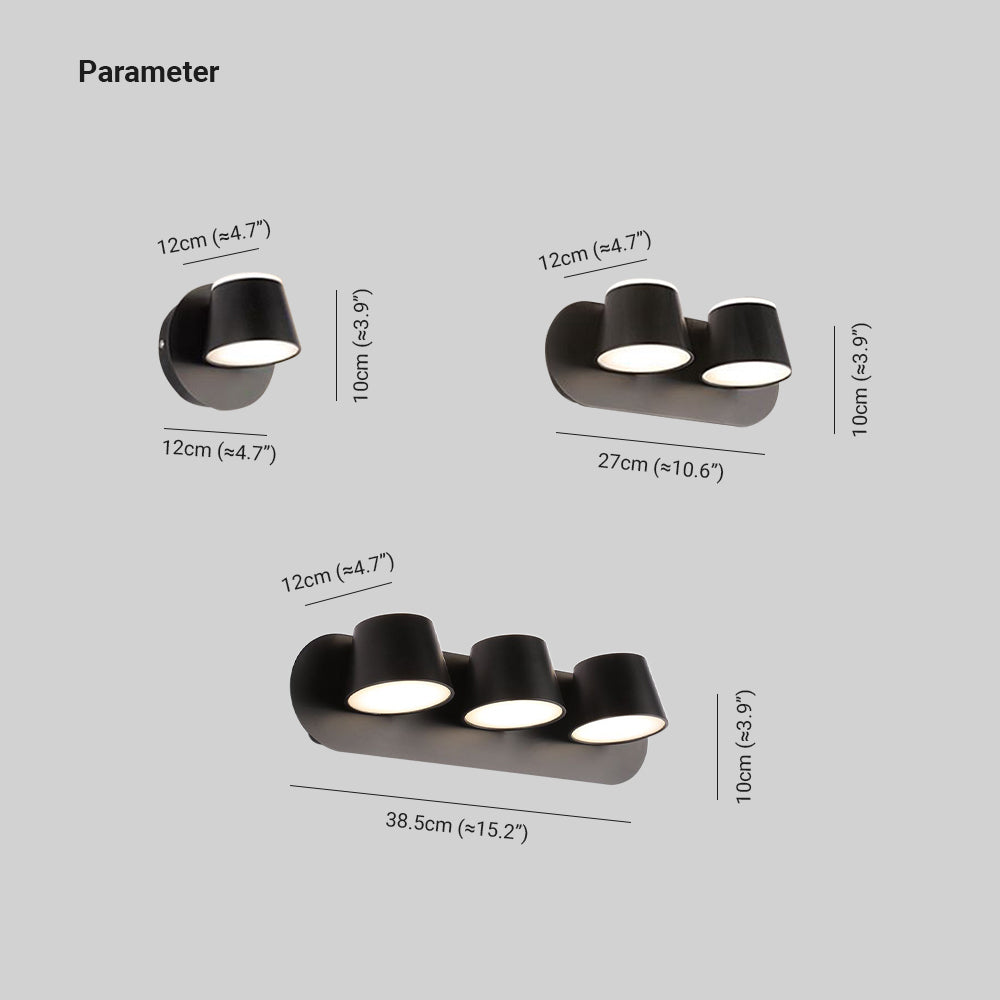 CylindraLux | Minimalistische trio wandlamp
