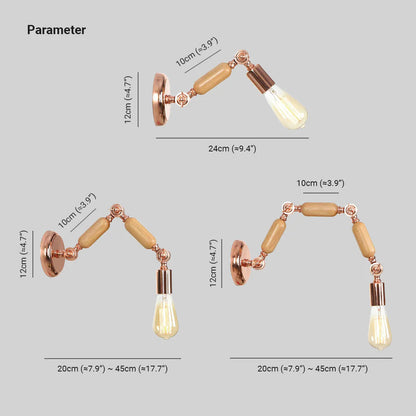 Verstelbare vintage wandlamp