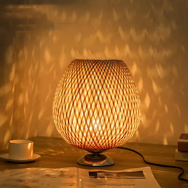 Luvano | Vintage Tafellamp van Hout en Metaal