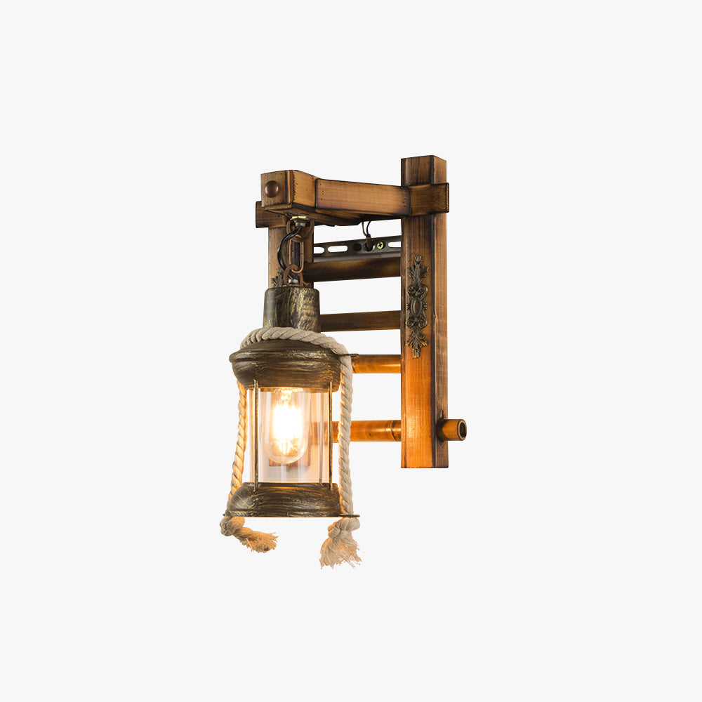 VintageKnot | Handgemaakte lamp van hout en touw