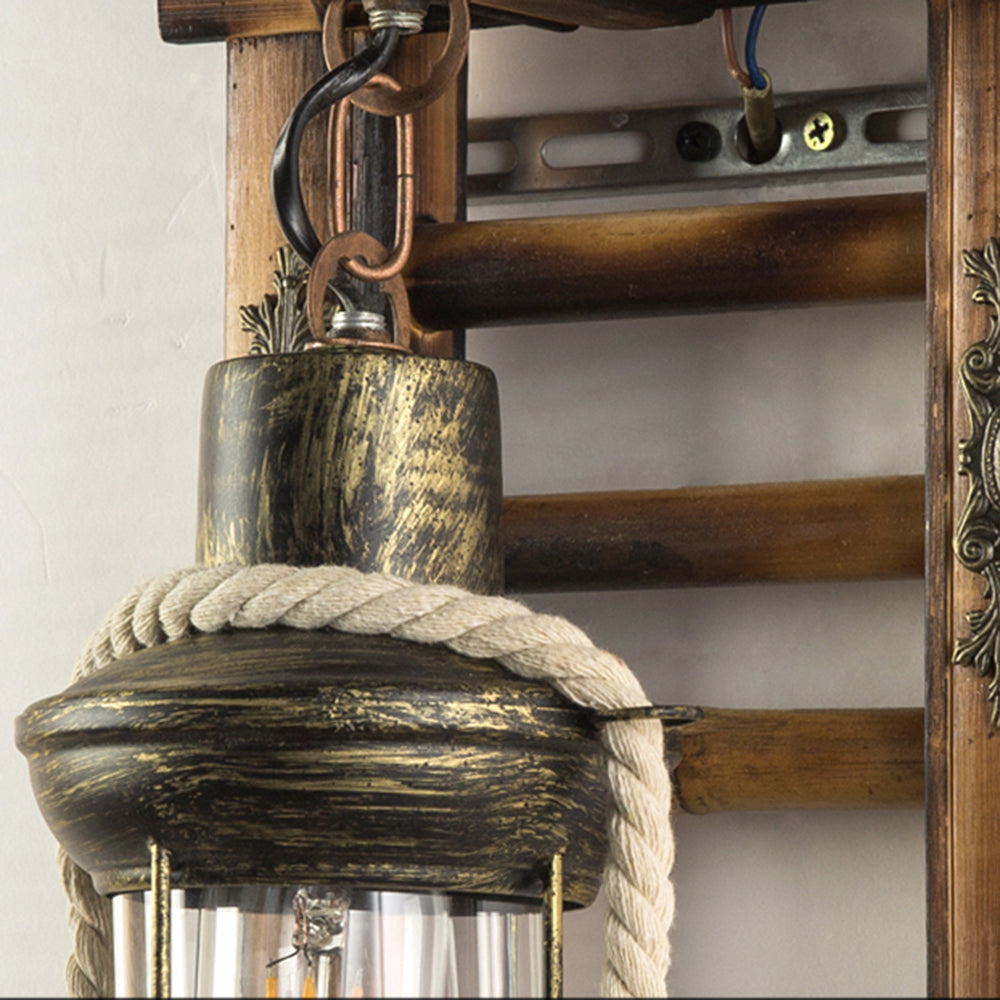 VintageKnot | Handgemaakte lamp van hout en touw
