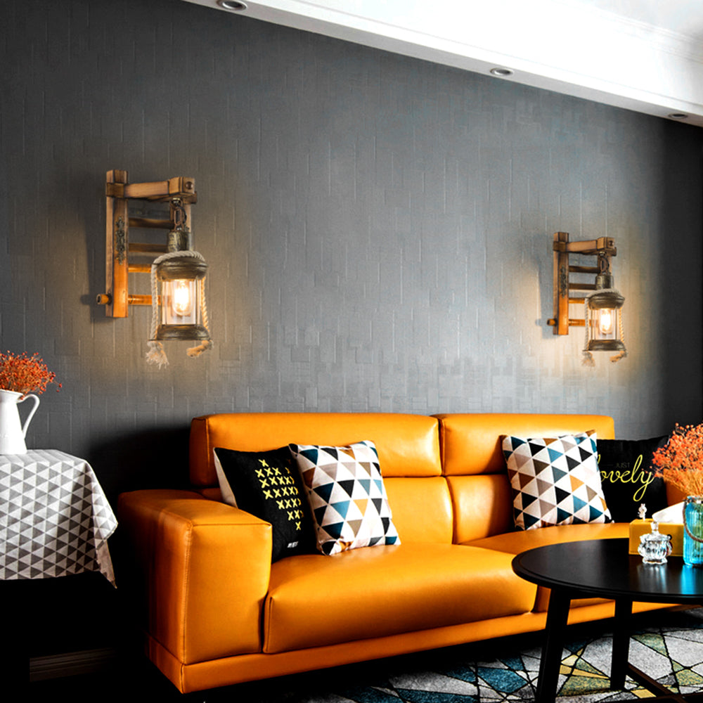 VintageKnot | Handgemaakte lamp van hout en touw