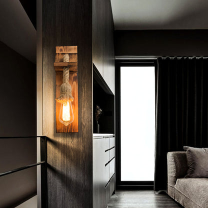 RopeBeam | Wandlamp van hout en touw