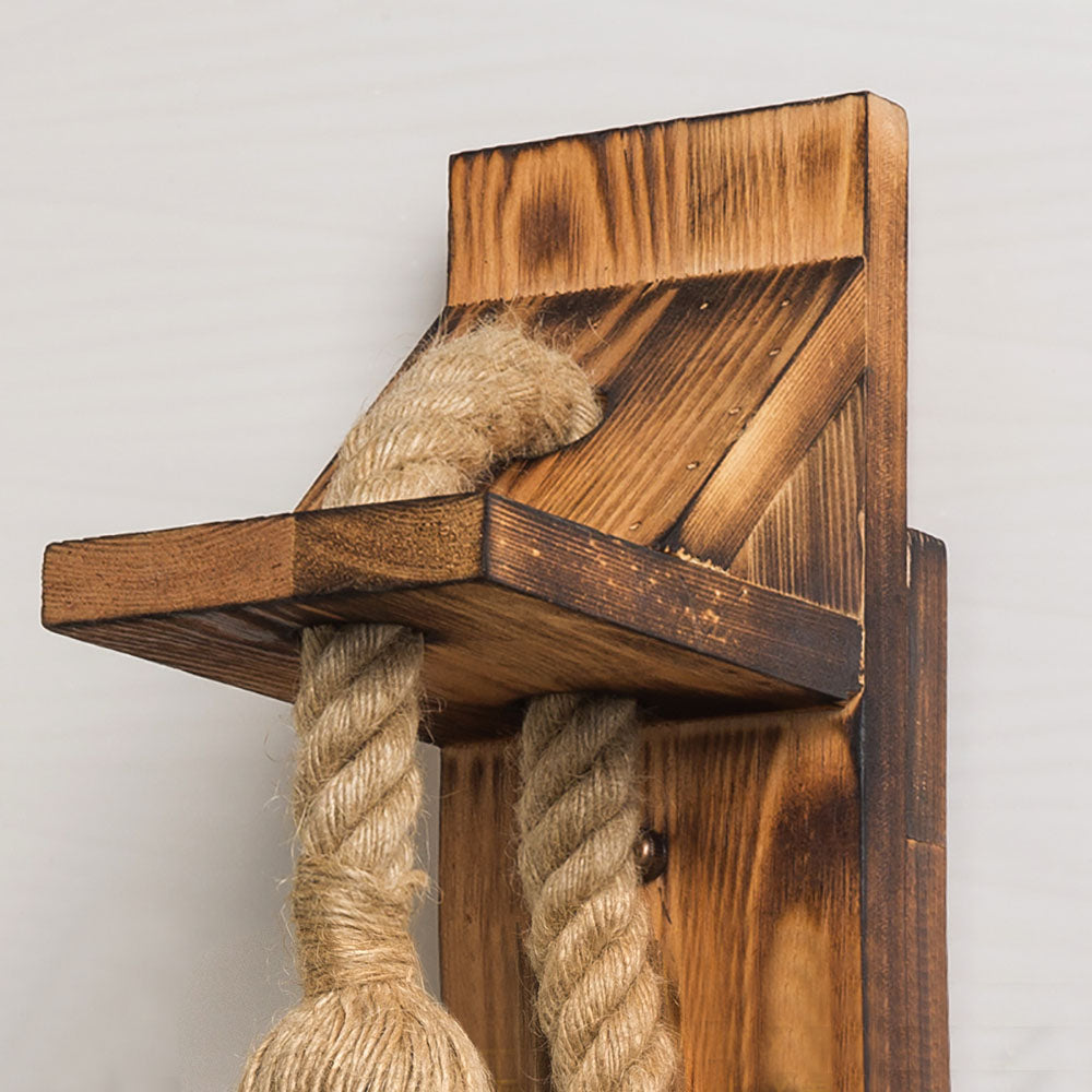 RopeBeam | Wandlamp van hout en touw